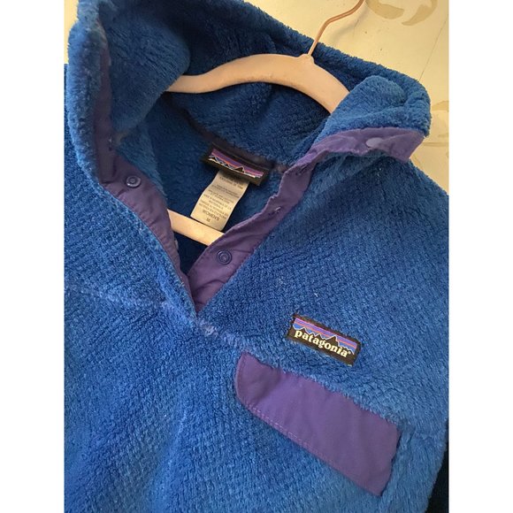Patagonia Royal Blue Fleece Snap-T Fleece Jacket Ladies Medium - Picture 3 of 3